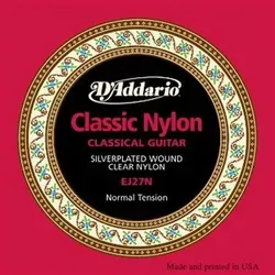 D'Addario EJ27N Classics Silver Wound / Clear Nylon Saiten