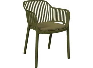 Ambia Garden Stapelsessel, Grün, Kunststoff, Textil, Füllung: Polyester, konisch, 55x80x60 cm, stapelbar, Gartenmöbel, Gartenstühle, Gartenstühle stapelbar