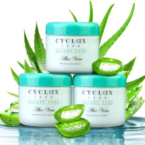 Cyclax Aloe Vera Revitalising Cream 3 Pack 300ML - Bodycremes mit intensiver Feuchtigkeitsversorgung, beruhigt gereizte Haut und eignet sich perfekt als Grundlage für Make-up.