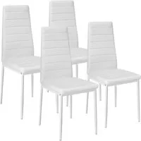 tectake Esszimmerstuhl Set (4 Stühle) - Moderne Stühle aus Kunstleder, ergonomisch gestaltet für hohen Sitzkomfort. Ideal für Esszimmer, pflegeleicht und langlebig.