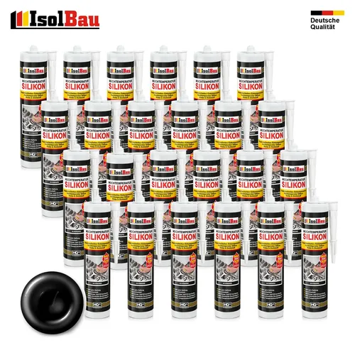 Hochtemperatursilikon 24 x 300ml 350°C Dichtmasse Dichtstoff Ofen Motor schwarz