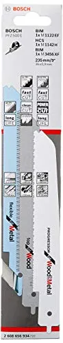 Bosch Accessories 2608656934 Stichsägeblatt-Set für PFZ 500 E - Sägeblätter-Set für die Bosch-Multisäge PFZ 500 E mit 3 Teilen, für schnelle und präzise Schnitte in verschiedenen Materialien, inklusive werkzeuglosem SDS-clic-System für einfachen Sägeblattwechsel.