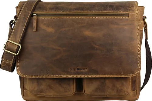 Greenburry Vintage Messenger Leder 35 cm - Hochwertige Messenger-Bag aus echtem Leder, ideal für stilvolle Aufbewahrung und Transport von Unterlagen und Laptop.