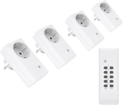 Funksteckdosen 4er Set mit Fernbedienung von Conecto