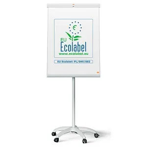 Nobo Flipchart Premium Plus Mobil mit Stahl Sternfuß - Flexibles Flipchart mit stabilen Rundfuß und 5 feststellbaren Rollen. Ideal für Präsentationen, bietet hohe Löscheigenschaften und ist resistent gegen Flecken. Inklusive verstellbaren Haken und Abreißschiene für optimale Nutzung.