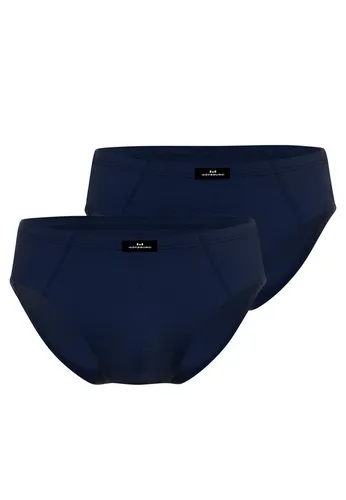 GÖTZBURG Herren Slip 2er Pack blau uni - Herrenunterhosen, mit effizientem Feuchtigkeitstransport für optimalen Tragekomfort, slim fit Passform und innenliegendem Gummi für perfekten Sitz.