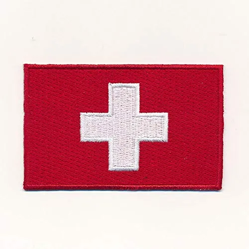 hegibaer 80 x 50 mm Schweiz Flagge Switzerland Flag CH Patch Aufnäher Aufbügler 1142 X
