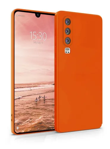 Hülle für Huawei P30 - Handyhülle Cover aus Silikon Orange