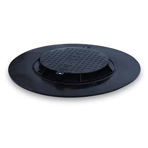 Varile 1200mm XXXL Schachtabdeckung aus Kunststoff I universal Gullydeckel I Zisternendeckel (Schwarz)