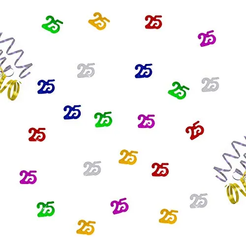 Oblique Unique® 25. Geburtstag Jubiläum Konfetti bunt Tisch Deko Streudeko 14g