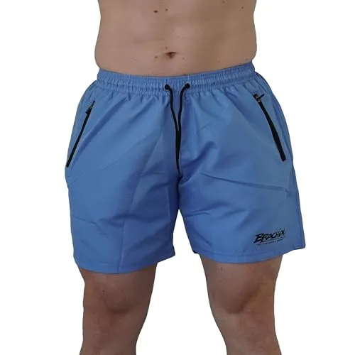Brachial Premium Herren Badeshorts Wave Blau XL - Badehose für Bodybuilder Kraftsportler