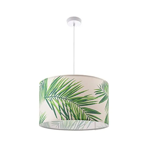 Paco Home Hängeleuchte Urban Jungle E27 - Moderne Pendelleuchte im Urban-Jungle-Design mit robustem Aluminium und elegantem Stoffschirm. Ideal für Wohnzimmer und Esstisch, schafft eine stilvolle Atmosphäre.