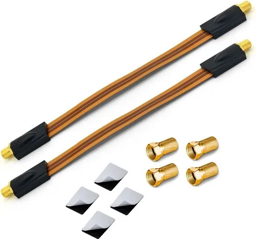 ARLI 2x Fensterdurchführung UltraSlim vergoldet + 4x F-Stecker