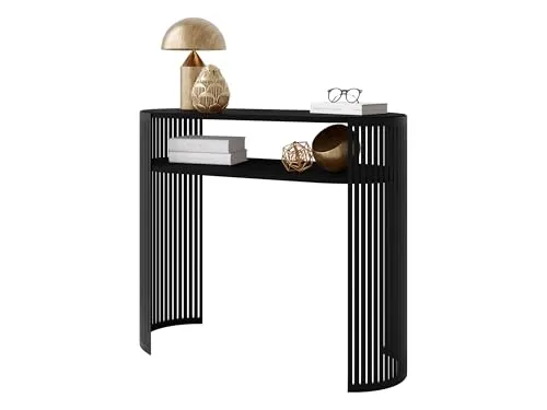 Mirjan24 Konsolentisch Fahugin, Flurtisch, Eingangsbereich, Dekotisch, Konsole, Sideboard, Beistelltisch (Schwarz-Molet, Schwarz)