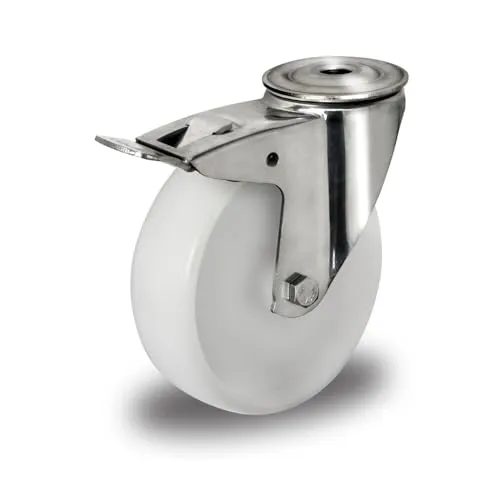 Lenkrolle mit Rückenloch und Feststeller 80 mm Polyamid