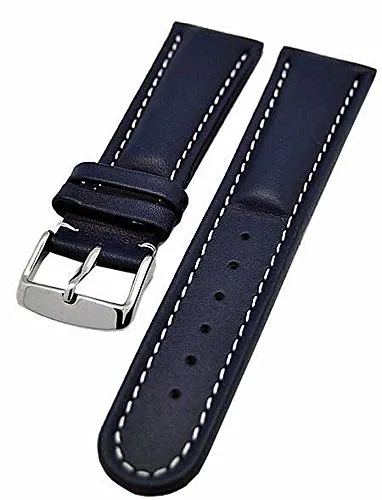 Uhrenarmband Armband blau gepolstert 22mm Kalbleder