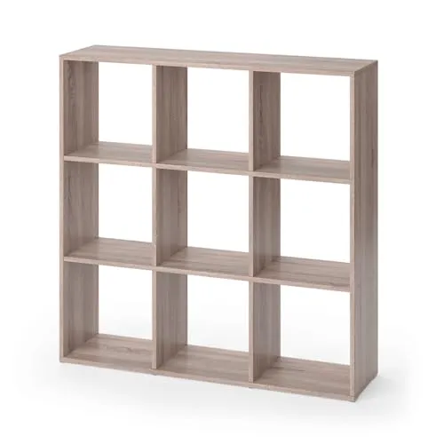 Vicco Raumteiler Nove, Sonoma - Raumteiler-Regal mit 9 Ablageflächen, ideal für eine stilvolle Raumtrennung und optimalen Stauraum, gefertigt aus stabiler, melaminbeschichteter Spanplatte.