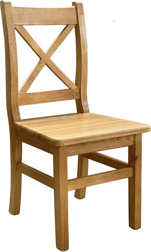 Kreuzstuhl II aus massivem Kiefernholz in orange von koma