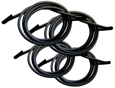 Gummischnüre mit Endkappen, schwarz