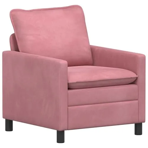 vidaXL Samt Sofa Rosa 76 x 81 x 87,5 cm - Modernes 1-Sitzer Sofa mit hochwertiger Samt-Oberfläche für eleganten Komfort. Stabiler Metallrahmen sorgt für Langlebigkeit. Ideal für Wohnzimmer, Schlafzimmer oder Arbeitszimmer.