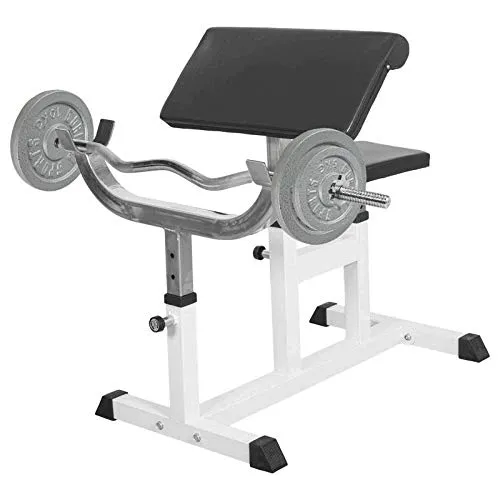 GORILLA SPORTS® Curlbank mit Hantelset - Bizepsbank für effektives Armtraining - Hantelbänke für Fitnessstudio & Training, ideal für Bizeps- und Brustübungen, belastbar bis 200 kg und verstellbar für maximalen Komfort.