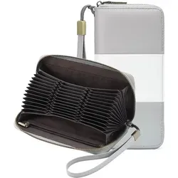 GOIACII Geldbörse Damen, RFID Blocking, großes Langformat, 36 Kartenfächer, elegantes Lederdesign.