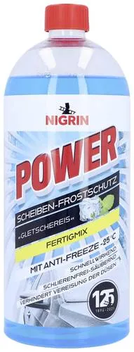 NIGRIN POWER 21024 Scheiben-Frostschutz 1l - Effektiver Scheibenfrostschutz mit Anti-Freeze Formel, gebrauchsfertig bis -25 °C, sorgt für klare Sicht und entfernt winterlichen Schmutz.