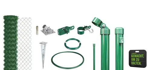 Alberts 690847 Maschendrahtzaun Komplettset - 25m, 200cm Höhe, grün - Maschendrahtzaun als Komplettset mit Einschlagbodenhülse, ideal für sichere und dekorative Einfriedungen. In verschiedenen Farben erhältlich!