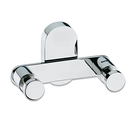 kela 22693, Doppelhaken, Zum Kleben oder Bohren, Edelstahl 18/10, 10x 5X 6 cm, Lucido, Silber Glänzend