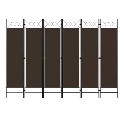 vidaXL 6-tlg. Raumteiler Braun 240 x 180 cm von vidaXL