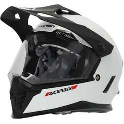 Acerbis Rider Junior Endurohelm für Kinder - Weiß - T58 - Motorradhelm für Kinder mit hypoallergener Innenausstattung und zwei Konfigurationsmöglichkeiten, ideal für Sicherheit und Komfort beim Enduro-Fahren.
