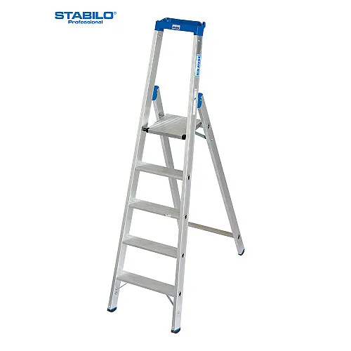 KRAUSE STABILO 5 Stufen-Stehleiter - Art-Nr: 124524 - Leitern, langlebige 5-Stufen-Stehleiter für sicheres Arbeiten in der Höhe, ideal für Haushalt und Handwerk mit Geld-zurück-Garantie.