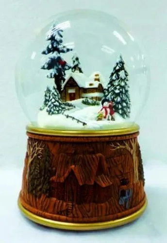 Musicboxworld Spieluhr Schneekugel Schneemann bauen
