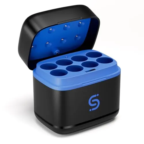 AA-Ladegerät für NiMH- und Lithium-Akkus, wiederaufladbares AALadegerät mit Typ-C-Eingang, 5V 3A Schnellladefunktion, AA-Hybrid-Ladegerät mit intelligenter LED-Anzeige, 8 Steckplätze