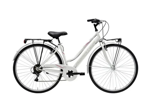 Adriatica Cityfahrrad 28 Zoll MOVIE Lady, white - Stylisches 28 Zoll Cityfahrrad für Damen mit 6-Gang Schaltung, ideal für komfortable Fahrten in der Stadt oder auf kleinen Touren. Ausgestattet mit Schutzblechen und Batteriebeleuchtung für maximale Sicherheit.