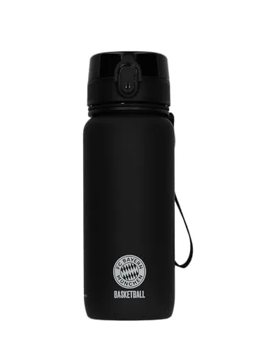 FC Bayern München Basketball I Trinkflasche Hustles Harder I Schwarz