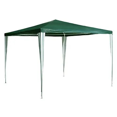 Nexos GM36002 PE-Pavillon Partyzelt für Garten Terrasse Markt Camping Festival als Unterstand und Plane, wasserdicht 3 x 3 m grün