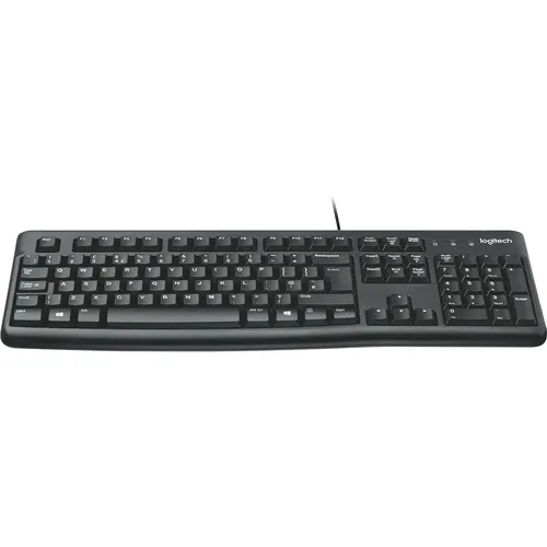Logitech K120 - USB QWERTY Tastatur, komfortabel und ideal für Büroanwendungen mit 1,5 m Kabellänge