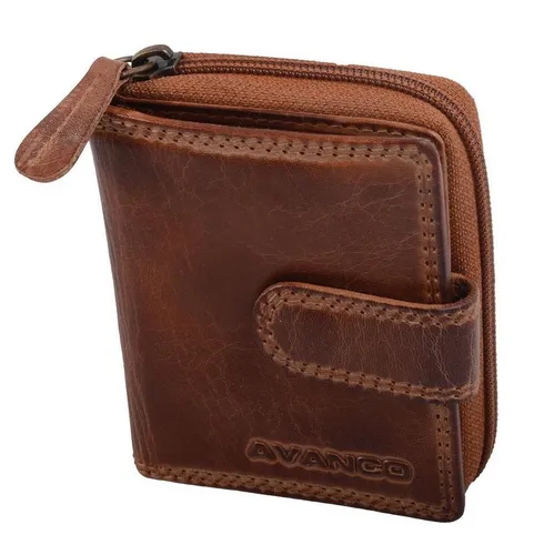 GlücksNugget Geldbörse Leder Damenbörse, braun