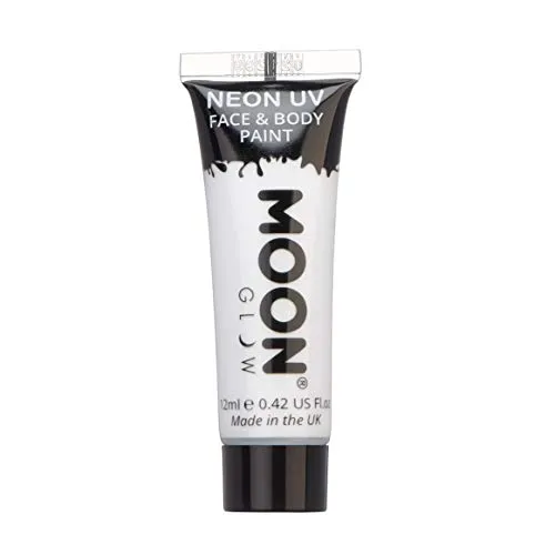 Moon Glow, Neon-UV-Gesichts- und Körperfarbe (weiß, 12 ml (1 Stück))