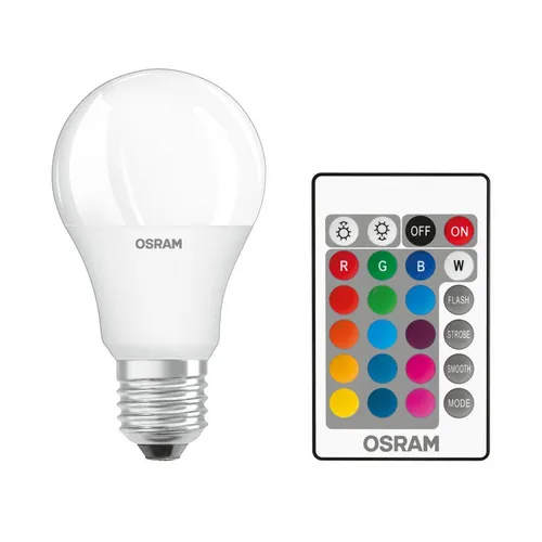 OSRAM HOMELIGHTING 4058075430754 LED E27 9.4W Warmweiß - Energiesparlampe mit bis zu 25.000 h Lebensdauer, einfache Farb- und Dimmersteuerung per Infrarot-Fernbedienung. Ideal für den Haushalt und bis zu 80 % weniger Energieverbrauch.