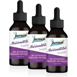 increase NATURALLY Liposomale Mariendistel 1000mg Tropfen - 3 für 2 Aktion - Vitamine: Hochdosierte Mariendistel Tropfen mit Artischocke, Löwenzahn und Curcuma, ideal zur Unterstützung der Leberfunktion und in praktischer Tropfenform.