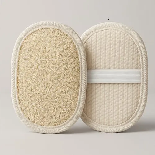 Strauss Home Natürlicher Luffa-Körperschwamm 2er-Set – Umweltfreundlicher & biologisch abbaubarer Duschschwamm – Sanftes Peeling für Damen & Herren – Premium Bade- & Duschpflege (2er Oval)