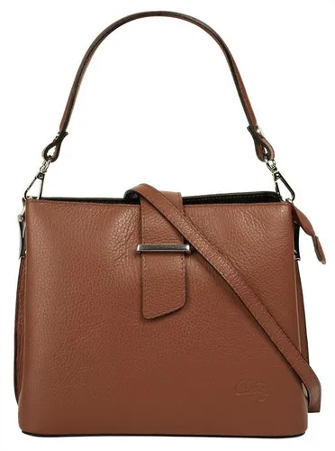 Cluty Handtasche Damen 021791 cognac - Braun - Elegante Handtasche aus 100% Rindleder, perfekt für jede Gelegenheit. Viel Platz für Smartphone, Schlüssel & mehr. Inklusive abnehmbarem Schultergurt für vielseitiges Tragen.
