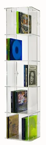 Sora.de CD-Tower - CD-Turm für bis zu 100 CDs, ideal zur stilvollen Aufbewahrung und Präsentation Ihrer Musiksammlung im Wohnzimmer.