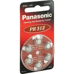 Panasonic Zink-Luft Hörgerätebatterien 1,4V (6 Stück) - zuverlässige Energiequelle für Hörgeräte mit 180mAh Leistung