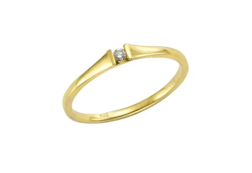 Orolino Ring Gold 585 mit Brillant 0,04ct. - Eleganter Damen-Ring aus 585 Gelbgold, verziert mit einem funkelnden Brillant von 0,04ct - der perfekte Schmuck für besondere Anlässe.