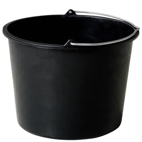 BigDean 2X Baueimer 20l - Mörteleimer mit Henkel - Eimer für Baustelle & Garten - Stabiler Wasserkübel, Betoneimer mit Skala, Blauer Engel, Made in Germany