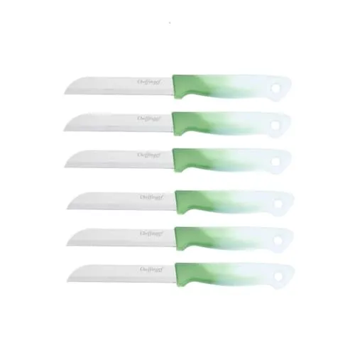 Cheffinger 6 Stück Küchenmesser 18 cm mit ergonomischem Griff