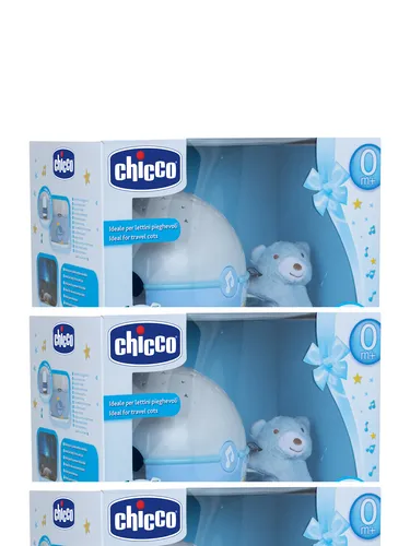 Chicco Next2 Stars Projektor Licht Blau - 2-in-1 Kinderlampe: Projektor für das Babybett und Nachttischlampe mit 3 Lichtmodi und Musik, um das Baby zu beruhigen.